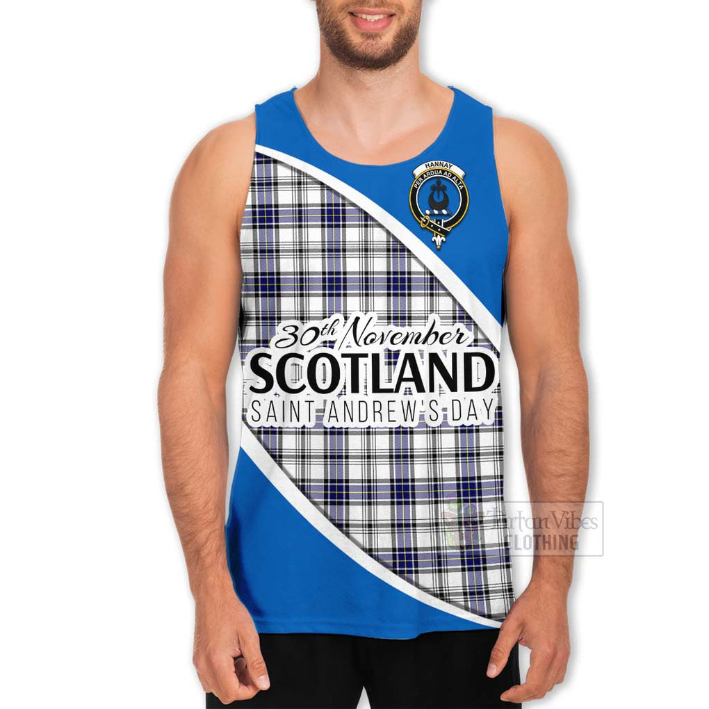 Tartan Vibes Clothing Hannay Family Crest Tartan Men's Tank Top Celebrate Saint Andrew's Day in Style