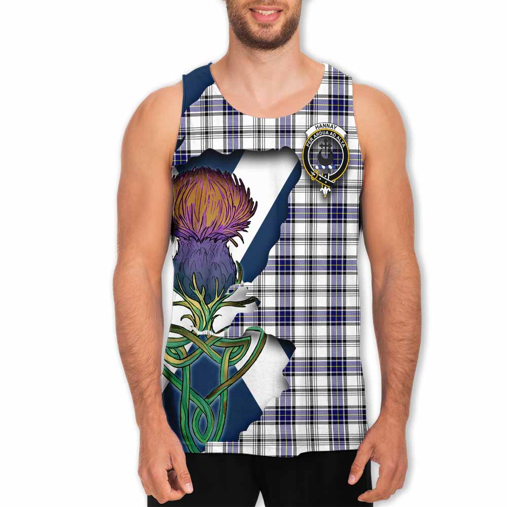 Tartan Vibes Clothing Hannay Tartan Family Crest Men's Tank Top Scottish Thistle Celtic Inspired