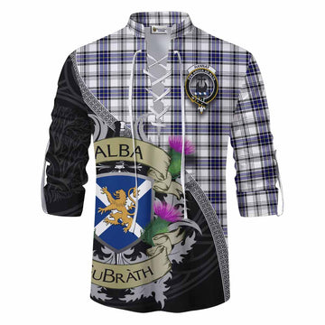 Hannay Tartan Family Crest Ghillie Kilt Shirt Lion Rampant Royal Thistle Shield Celtic Inspired