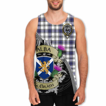 Tartan Vibes Clothing Hannay Tartan Family Crest Men's Tank Top Lion Rampant Royal Thistle Shield Celtic Inspired