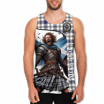 Tartan Vibes Clothing Hannay Crest Tartan Men's Tank Top Inspired by the Freedom of Scottish Warrior