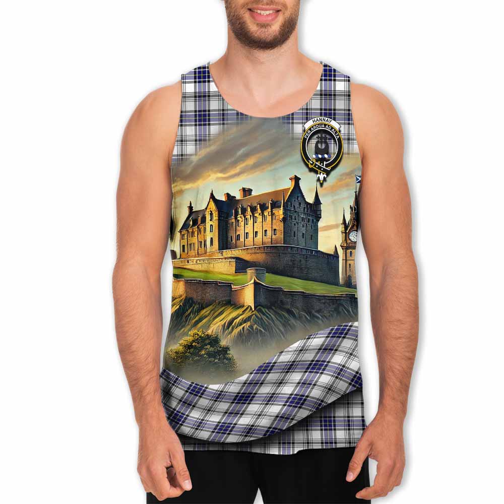 Tartan Vibes Clothing Hannay Tartan Family Crest Men's Tank Top with Scottish Ancient Castle Style