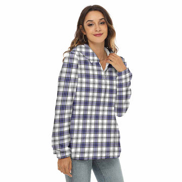 Hannay Tartan Women's Borg Fleece Hoodie with Half Zip
