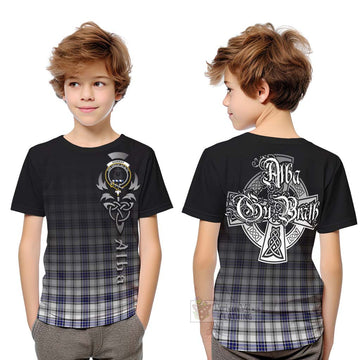 Tartan Vibes Clothing Hannay Tartan Kid T-Shirt Featuring Alba Gu Brath Family Crest Celtic Inspired