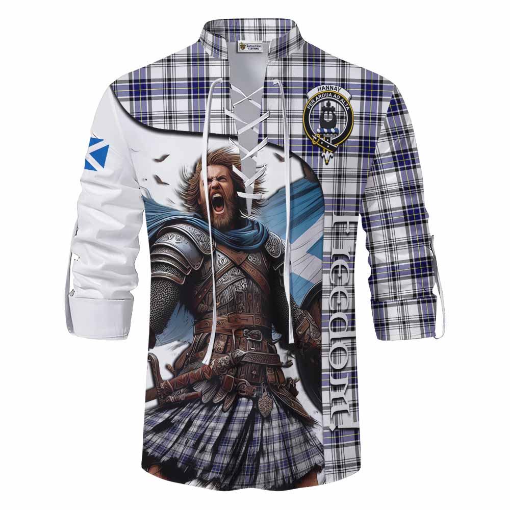 Tartan Vibes Clothing Hannay Crest Tartan Ghillie Kilt Shirt Inspired by the Freedom of Scottish Warrior