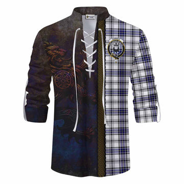 Hannay Tartan Family Crest Ghillie Kilt Shirt Alba Gu Brath Be Brave Lion Ancient Style