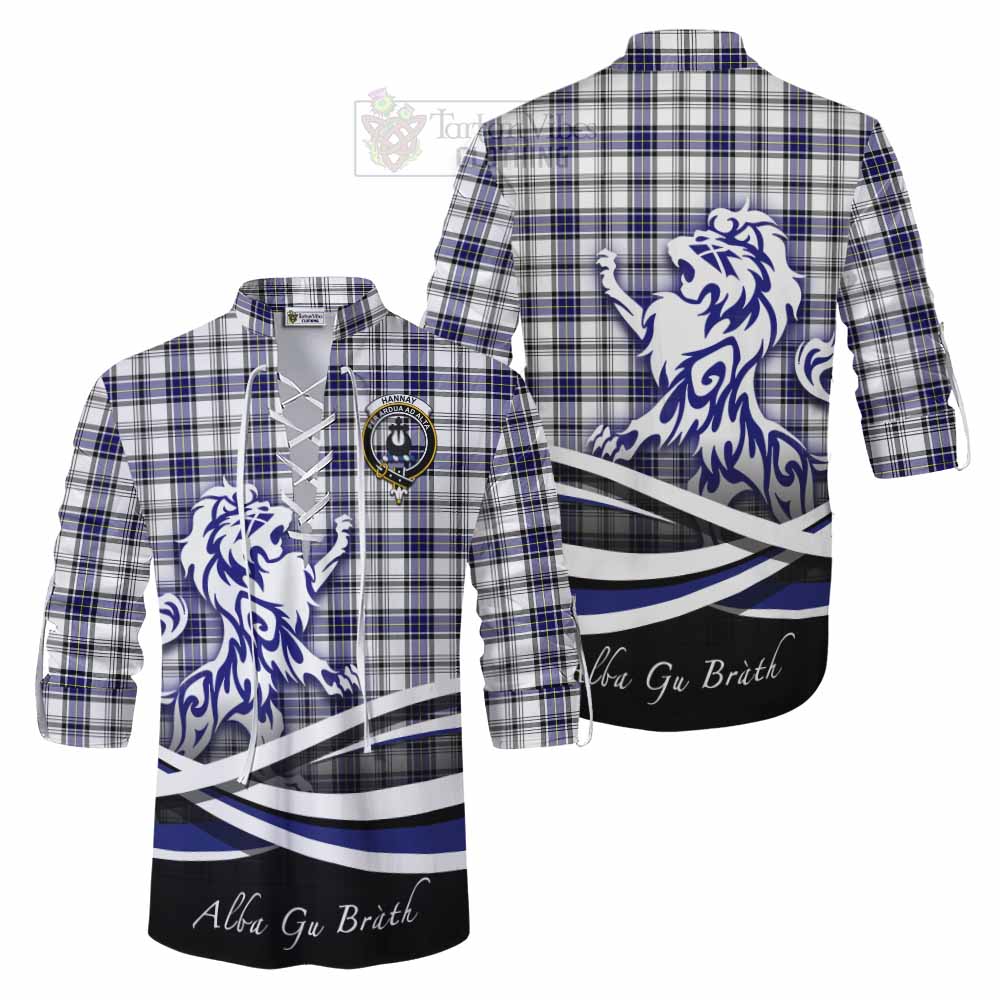 Tartan Vibes Clothing Hannay Tartan Ghillie Kilt Shirt with Alba Gu Brath Regal Lion Emblem