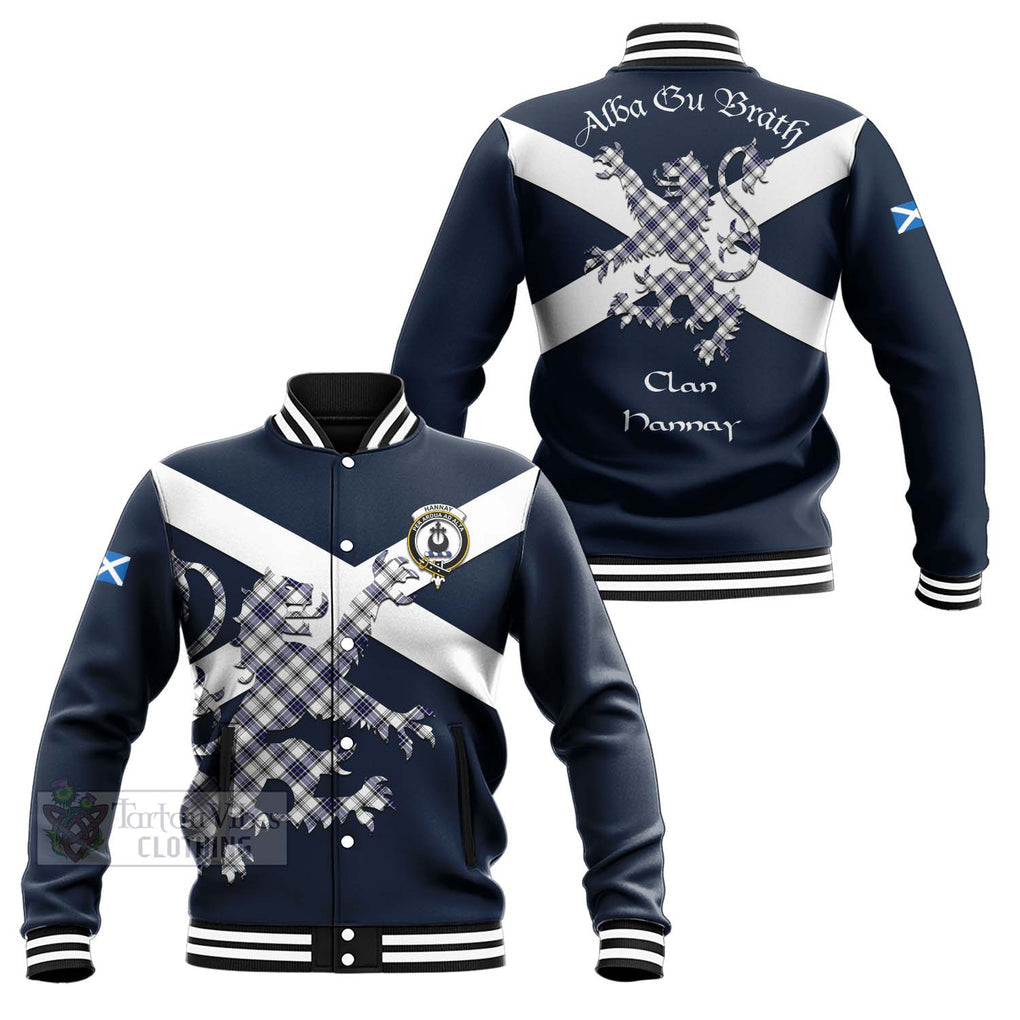 Tartan Vibes Clothing Hannay Tartan Lion Rampant Baseball Jacket – Proudly Display Your Heritage with Alba Gu Brath and Clan Name