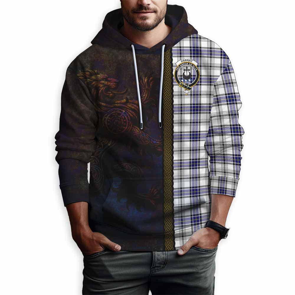 Tartan Vibes Clothing Hannay Tartan Family Crest Hoodie Alba Gu Brath Be Brave Lion Ancient Style