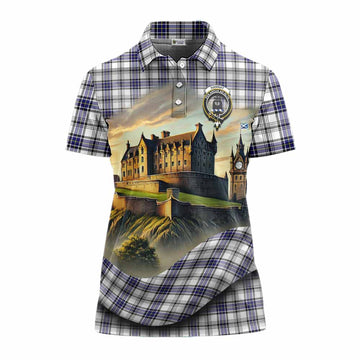 Tartan Vibes Clothing Hannay Tartan Family Crest Women's Polo Shirt with Scottish Ancient Castle Stype