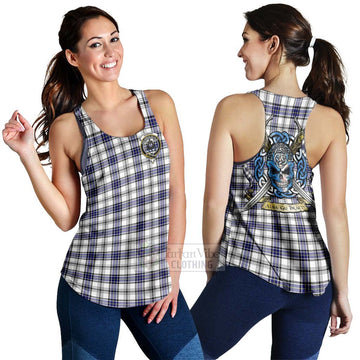 Tartan Vibes Clothing Hannay Tartan Women's Racerback Tanks with Family Crest Celtic Skull Style
