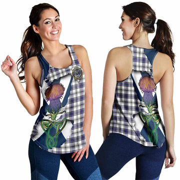 Tartan Vibes Clothing Hannay Tartan Family Crest Women's Racerback Tanks Scottish Thistle Celtic Inspired