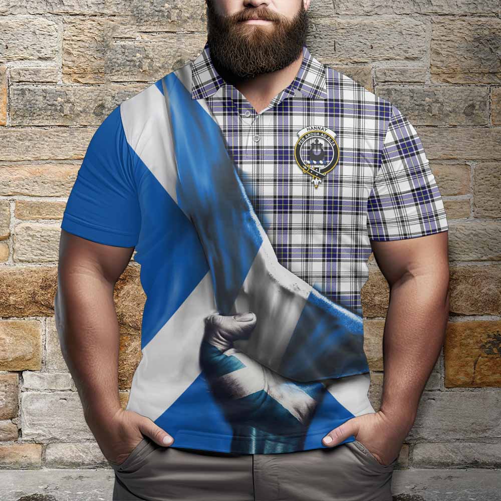 Tartan Vibes Clothing Hannay Tartan Polo Shirt with Family Crest Scotland Patriotic Style