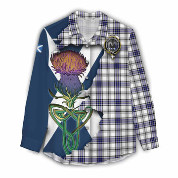 Hannay Tartan Family Crest Women's Casual Shirt Scottish Thistle Celtic Inspired
