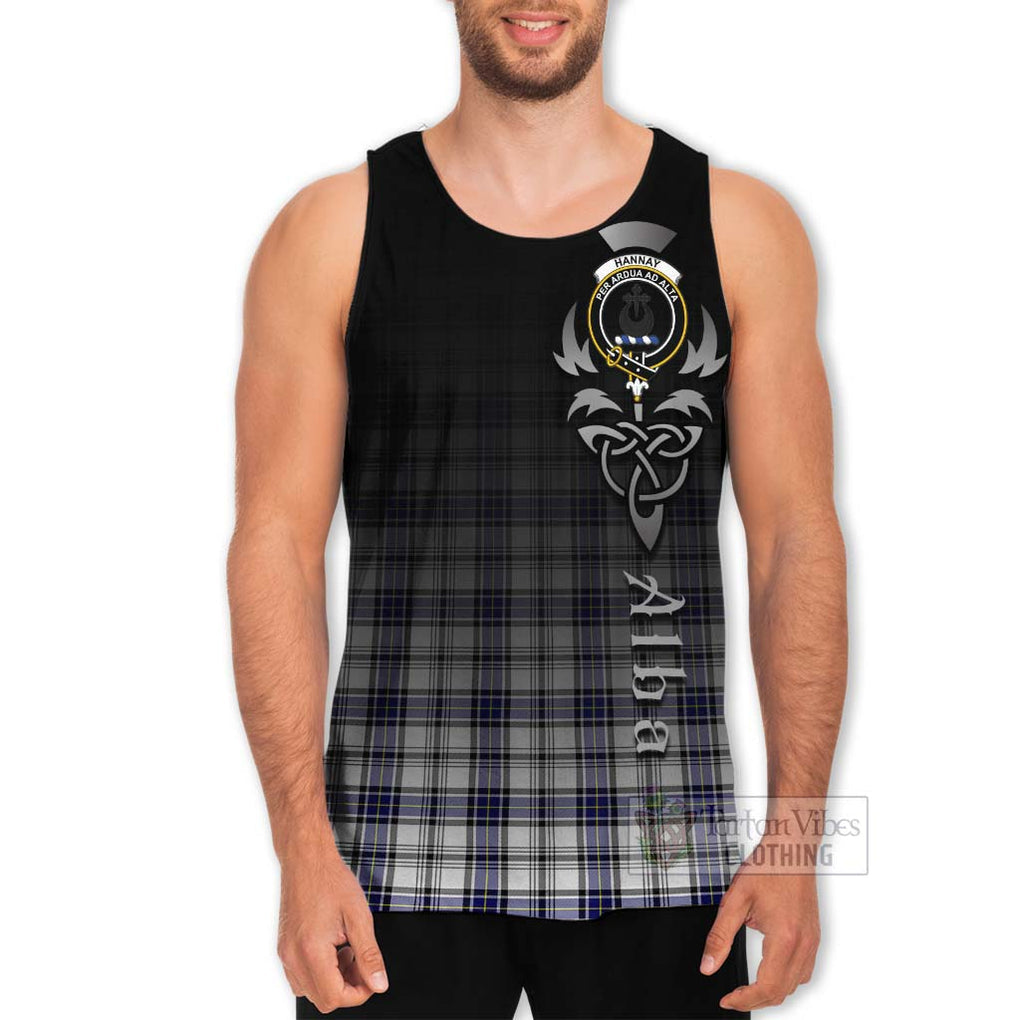 Tartan Vibes Clothing Hannay Tartan Men's Tank Top Featuring Alba Gu Brath Family Crest Celtic Inspired