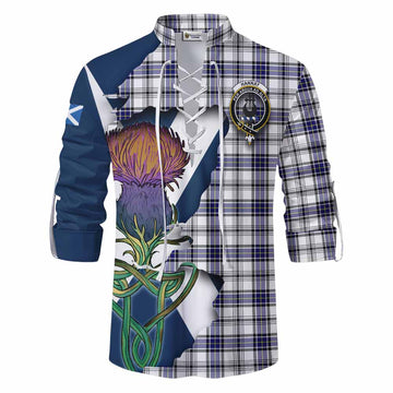 Hannay Tartan Family Crest Ghillie Kilt Shirt Scottish Thistle Celtic Inspired