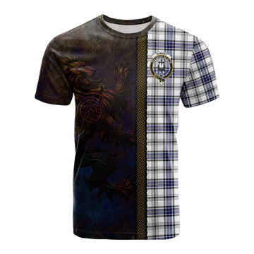 Hannay Tartan Family Crest Cotton T-shirt Alba Gu Brath Be Brave Lion Ancient Style