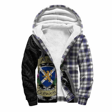 Hannay Tartan Family Crest Sherpa Hoodie Lion Rampant Royal Thistle Shield Celtic Inspired