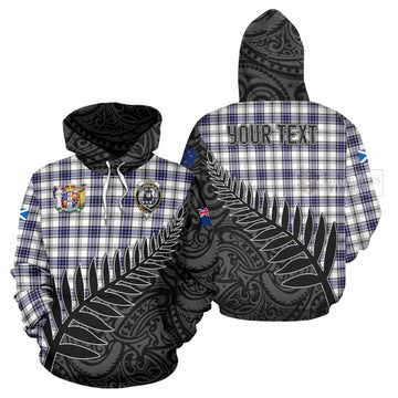 Hannay Crest Tartan Hoodie with New Zealand Silver Fern Half Style