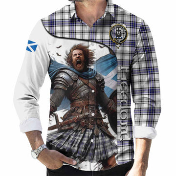 Hannay Crest Tartan Long Sleeve Button Shirt Inspired by the Freedom of Scottish Warrior