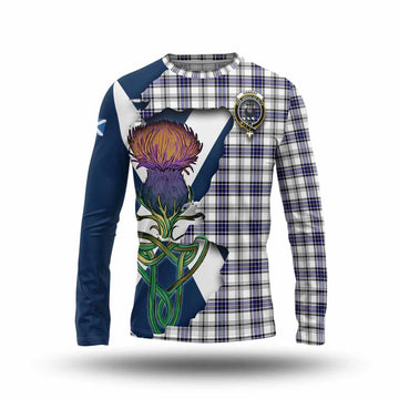 Tartan Vibes Clothing Hannay Tartan Family Crest Long Sleeve T-Shirt Scottish Thistle Celtic Inspired