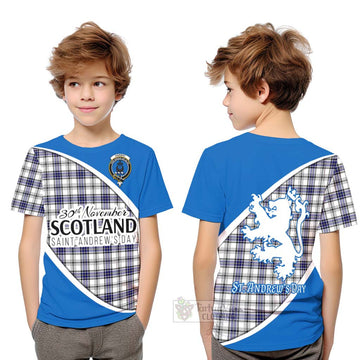 Tartan Vibes Clothing Hannay Family Crest Tartan Kid T-Shirt Celebrate Saint Andrew's Day in Style
