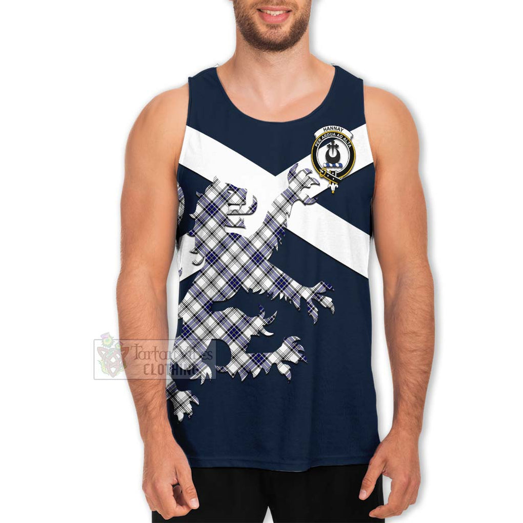 Tartan Vibes Clothing Hannay Tartan Lion Rampant Men's Tank Top – Proudly Display Your Heritage with Alba Gu Brath and Clan Name