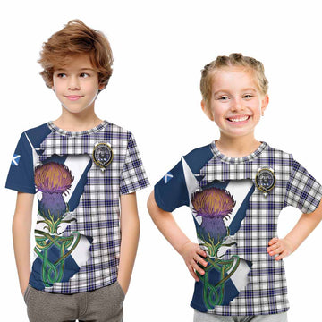 Tartan Vibes Clothing Hannay Tartan Family Crest Kid T-Shirt Scottish Thistle Celtic Inspired