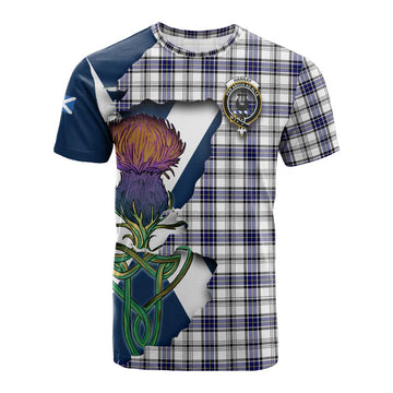 Tartan Vibes Clothing Hannay Tartan Family Crest Cotton T-shirt Scottish Thistle Celtic Inspired