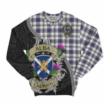 Hannay Tartan Family Crest Sweatshirt Lion Rampant Royal Thistle Shield Celtic Inspired