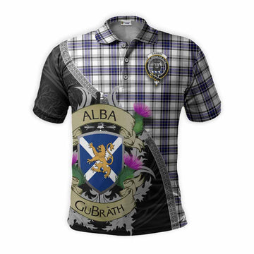 Hannay Tartan Family Crest Polo Shirt Lion Rampant Royal Thistle Shield Celtic Inspired