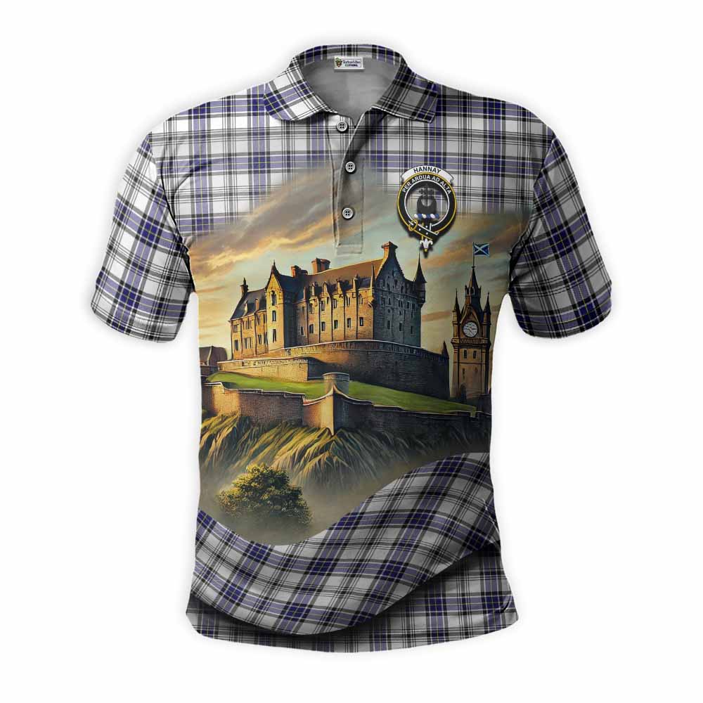 Tartan Vibes Clothing Hannay Tartan Family Crest Polo Shirt with Scottish Ancient Castle Stype
