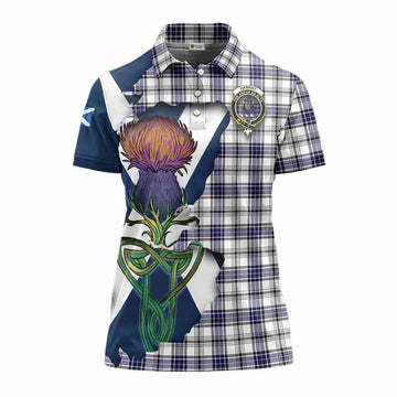 Tartan Vibes Clothing Hannay Tartan Family Crest Women's Polo Shirt Scottish Thistle Celtic Inspired
