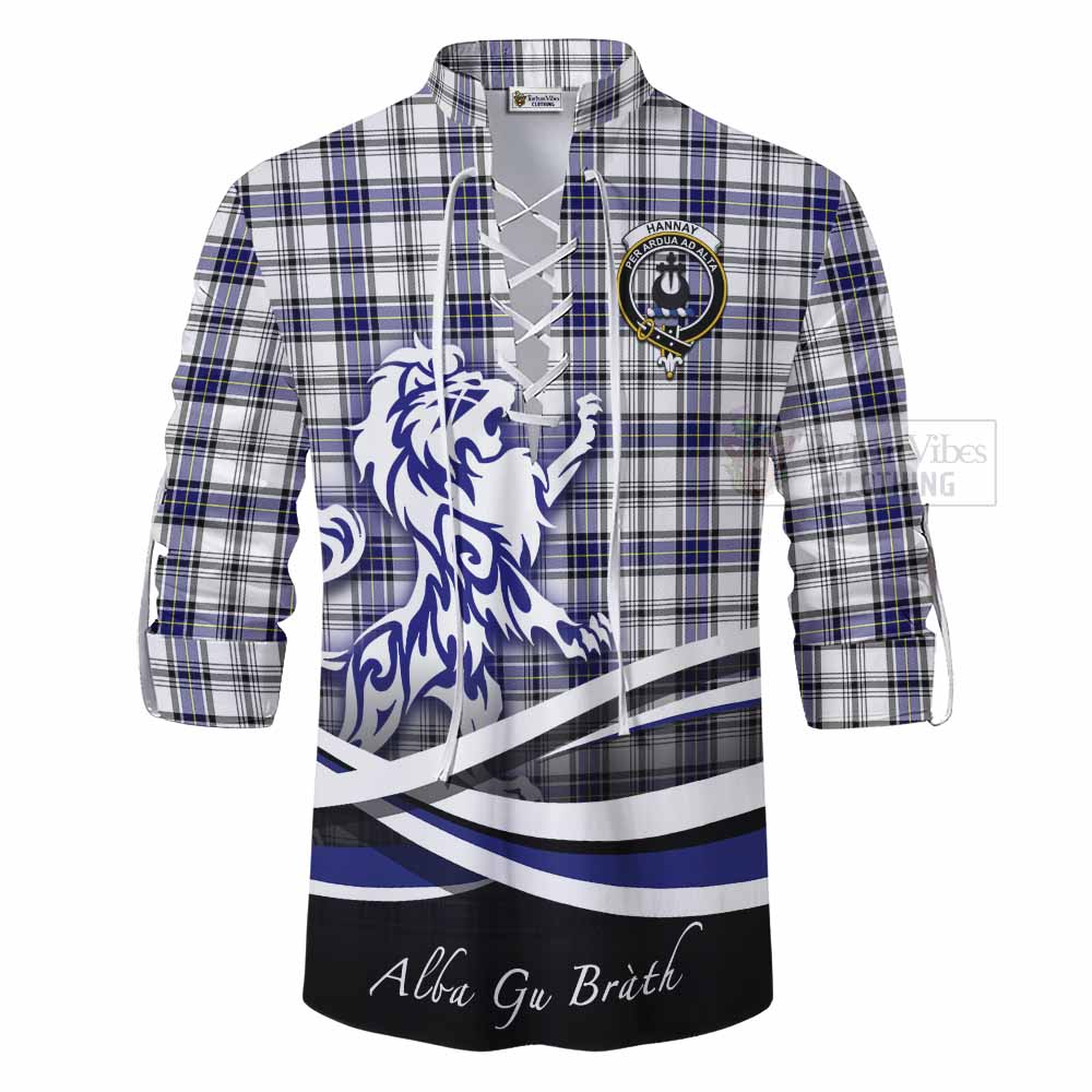 Tartan Vibes Clothing Hannay Tartan Ghillie Kilt Shirt with Alba Gu Brath Regal Lion Emblem