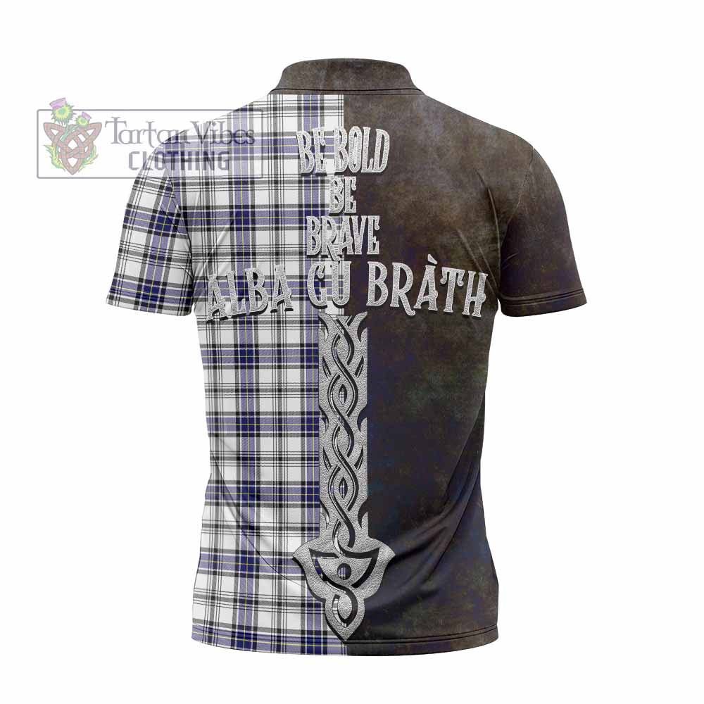 Tartan Vibes Clothing Hannay Tartan Family Crest Zipper Polo Shirt Alba Gu Brath Be Brave Lion Ancient Style
