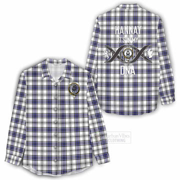 Hannay Tartan Women's Casual Shirt with Family Crest DNA In Me Style