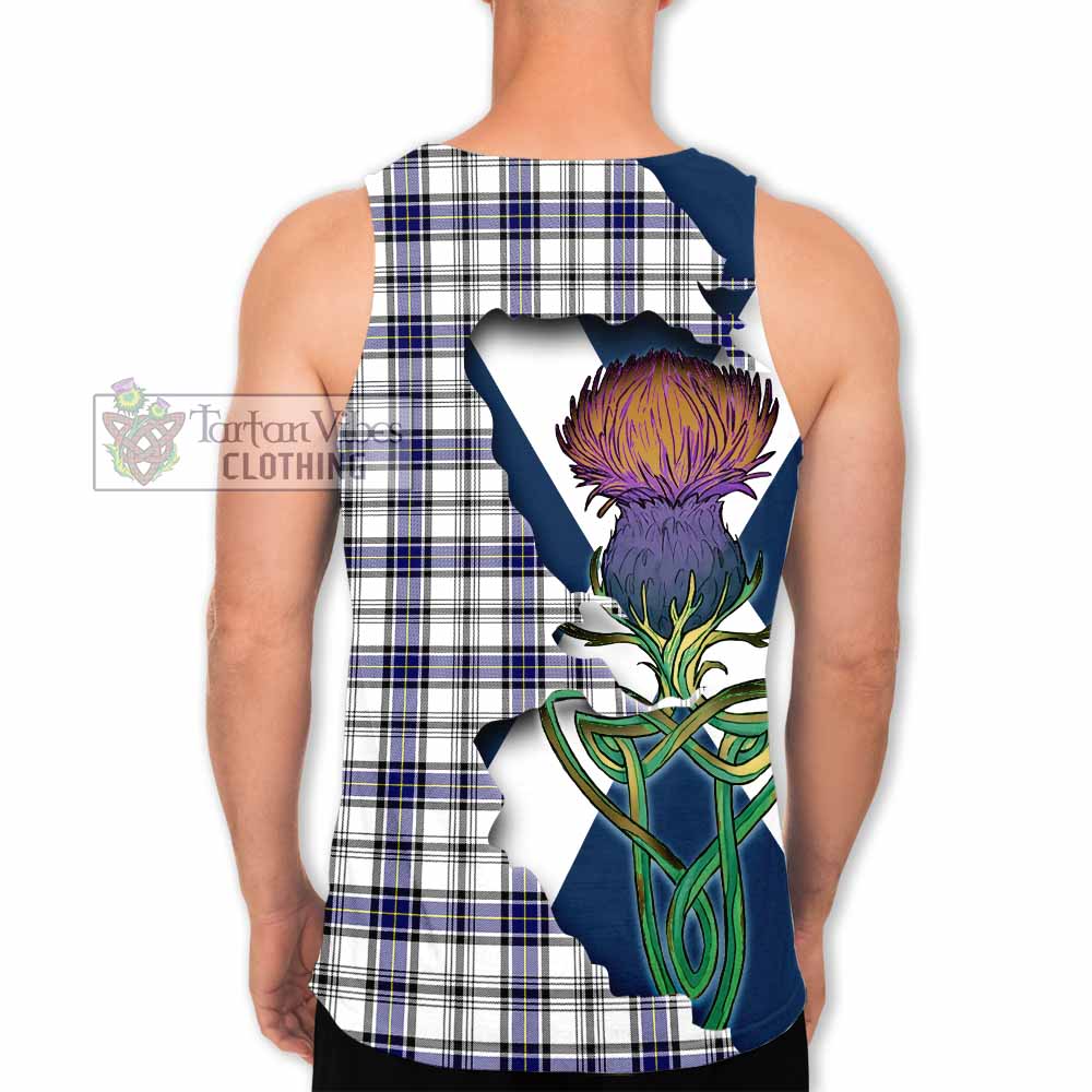 Tartan Vibes Clothing Hannay Tartan Family Crest Men's Tank Top Scottish Thistle Celtic Inspired