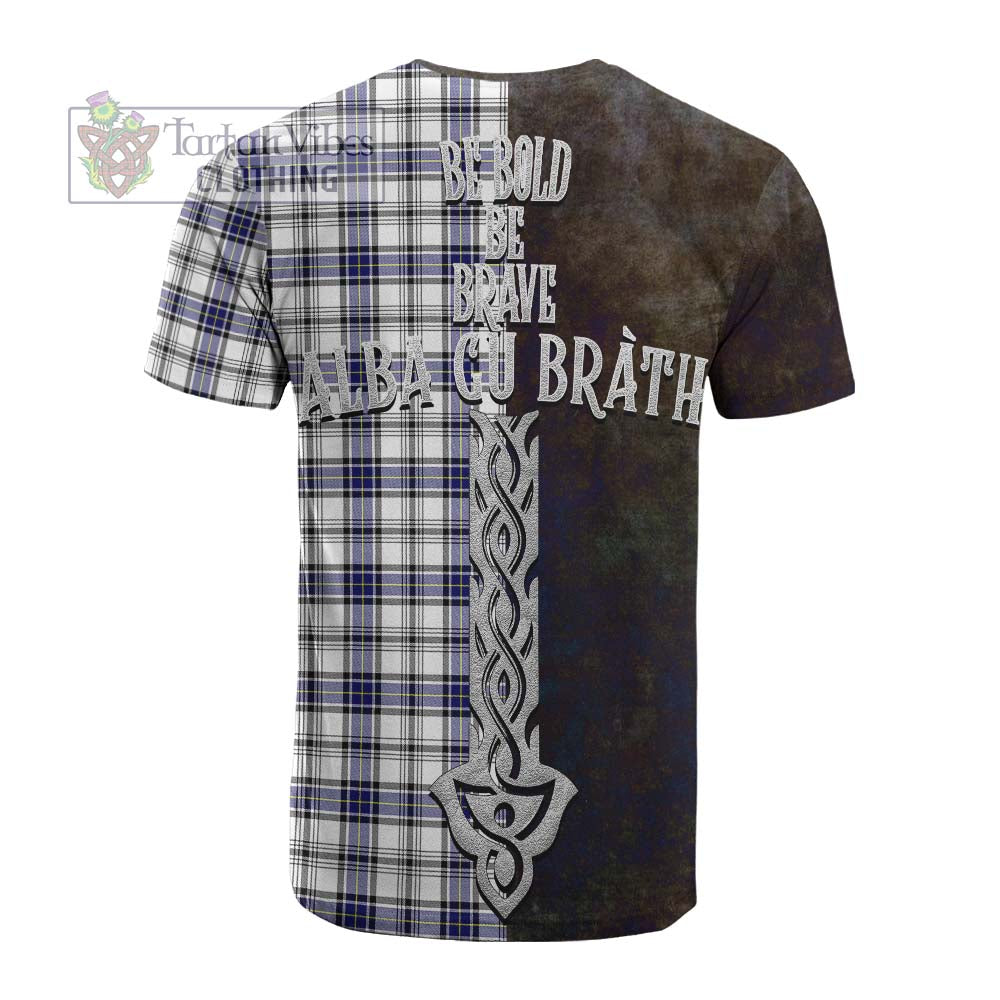 Tartan Vibes Clothing Hannay Tartan Family Crest Cotton T-shirt Alba Gu Brath Be Brave Lion Ancient Style