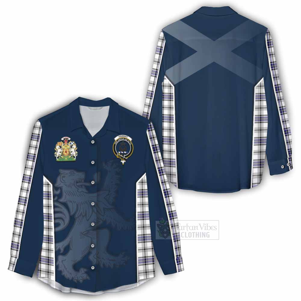 Tartan Vibes Clothing Hannay Tartan Women's Casual Shirt with Family Crest and Lion Rampant Vibes Sport Style