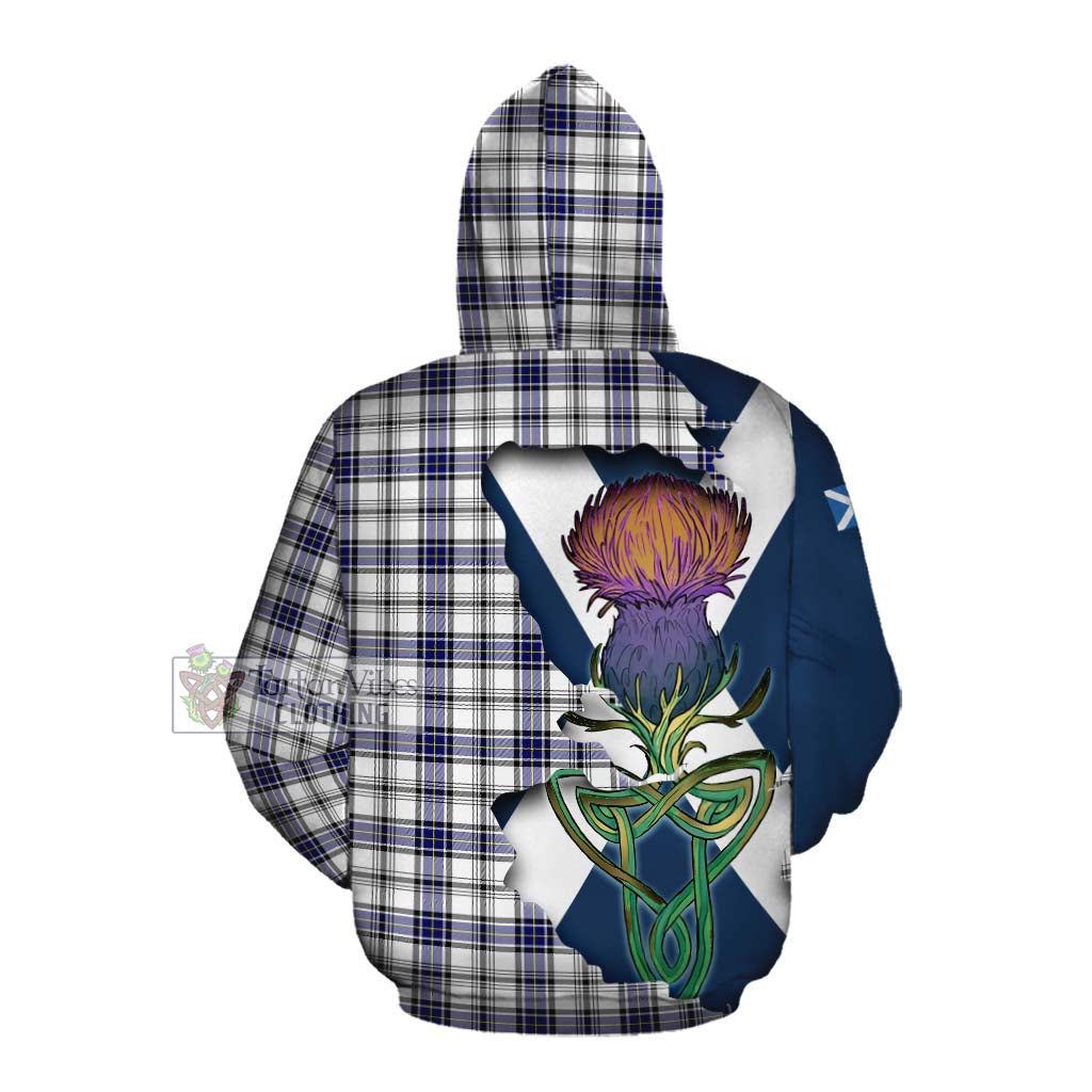 Tartan Vibes Clothing Hannay Tartan Family Crest Cotton Hoodie Scottish Thistle Celtic Inspired
