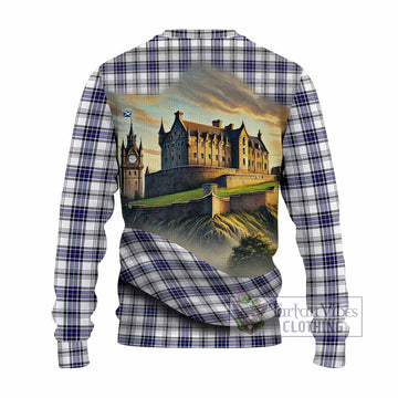 Tartan Vibes Clothing Hannay Tartan Family Crest Knitted Sweater with Scottish Ancient Castle Style