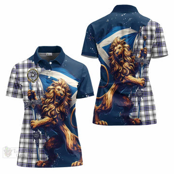 Tartan Vibes Clothing Hannay Tartan Family Crest Women's Polo Shirt with Scottish Majestic Lion