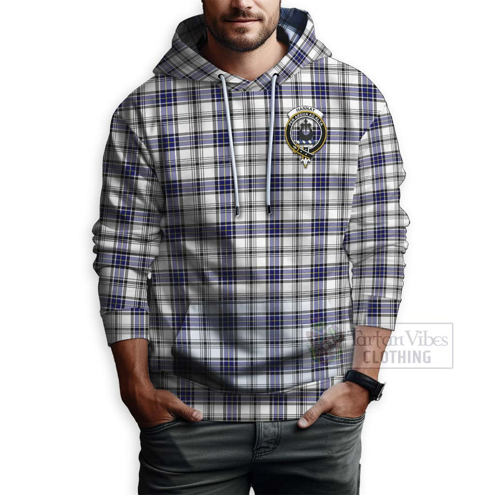 Tartan Vibes Clothing Hannay Tartan Hoodie with Family Crest and Bearded Skull Holding Bottles of Whiskey