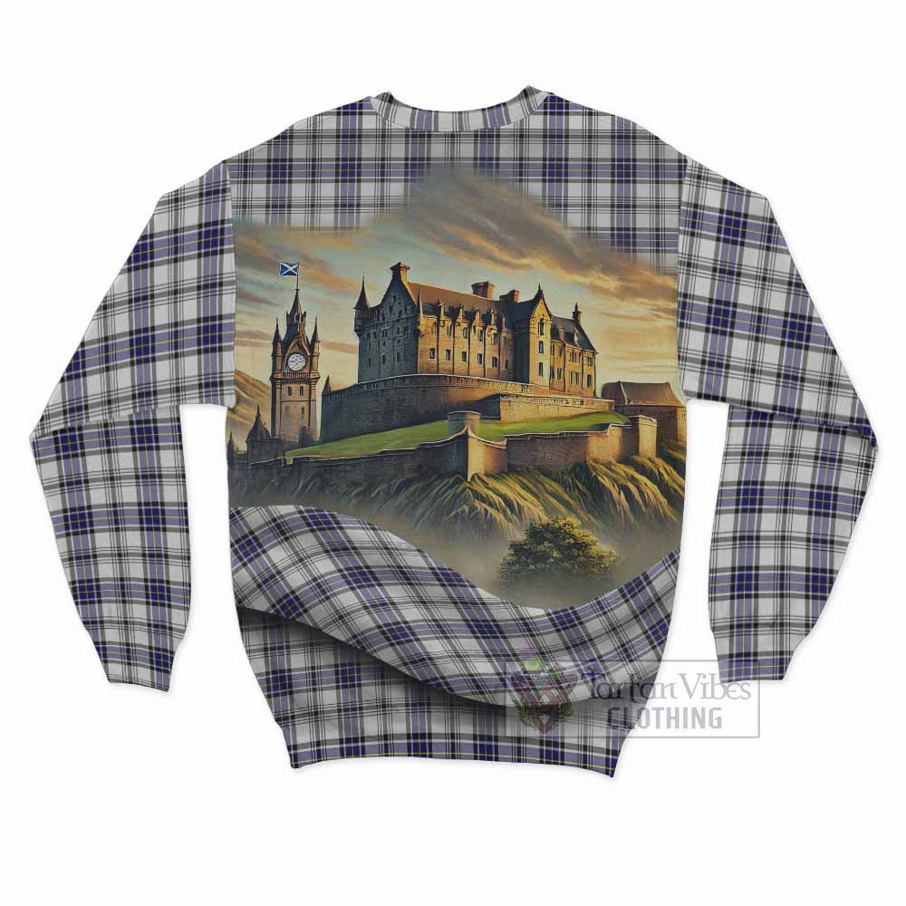 Tartan Vibes Clothing Hannay Tartan Family Crest Sweatshirt with Scottish Ancient Castle Style