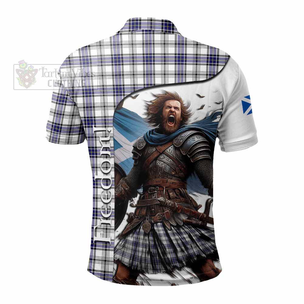 Tartan Vibes Clothing Hannay Crest Tartan Polo Shirt Inspired by the Freedom of Scottish Warrior