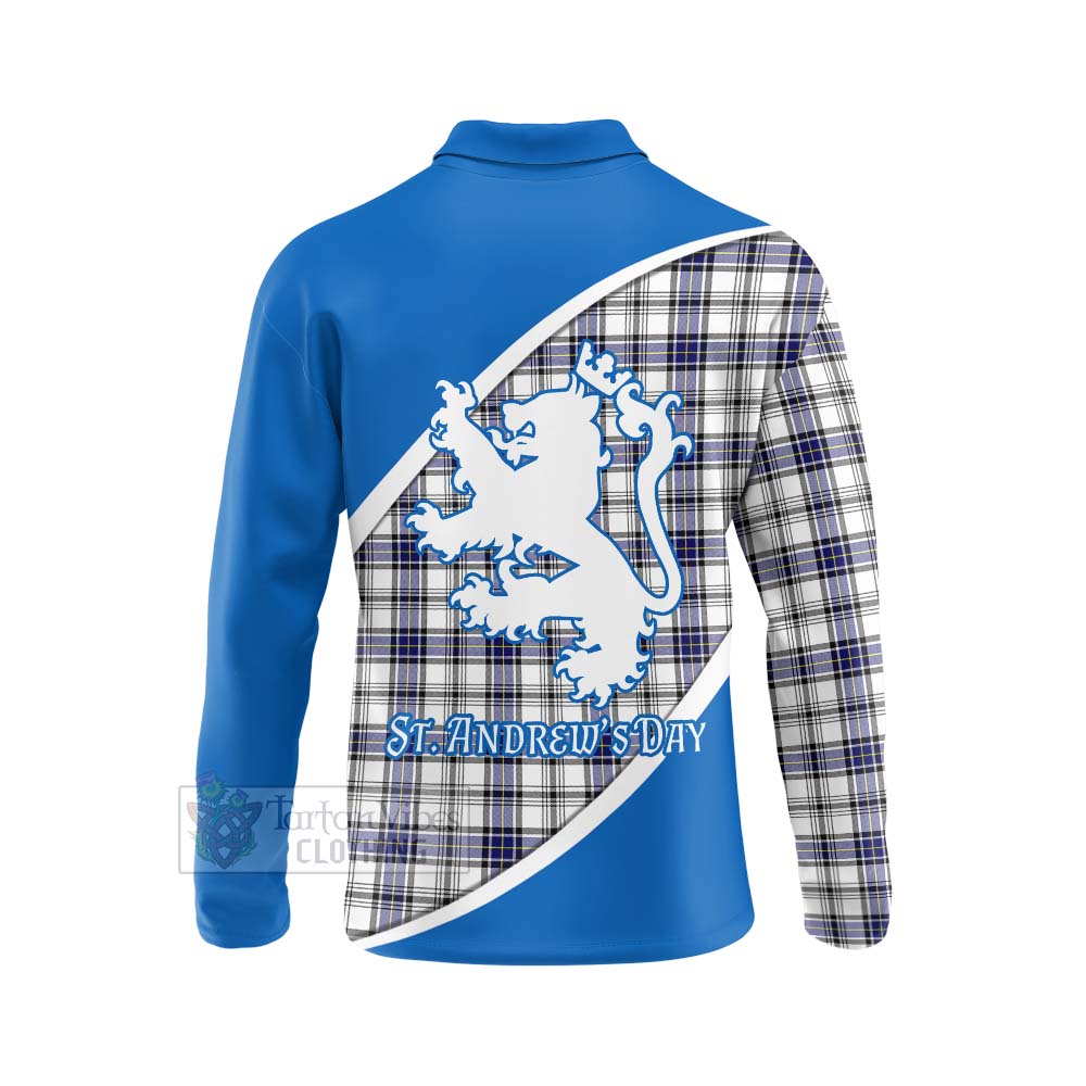 Tartan Vibes Clothing Hannay Family Crest Tartan Long Sleeve Polo Shirt Celebrate Saint Andrew's Day in Style