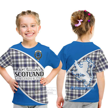 Tartan Vibes Clothing Hannay Family Crest Tartan Kid T-Shirt Celebrate Saint Andrew's Day in Style