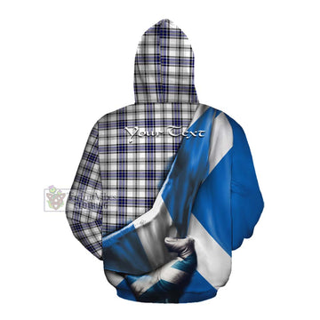 Tartan Vibes Clothing Hannay Tartan Cotton Hoodie with Family Crest Scotland Patriotic Style