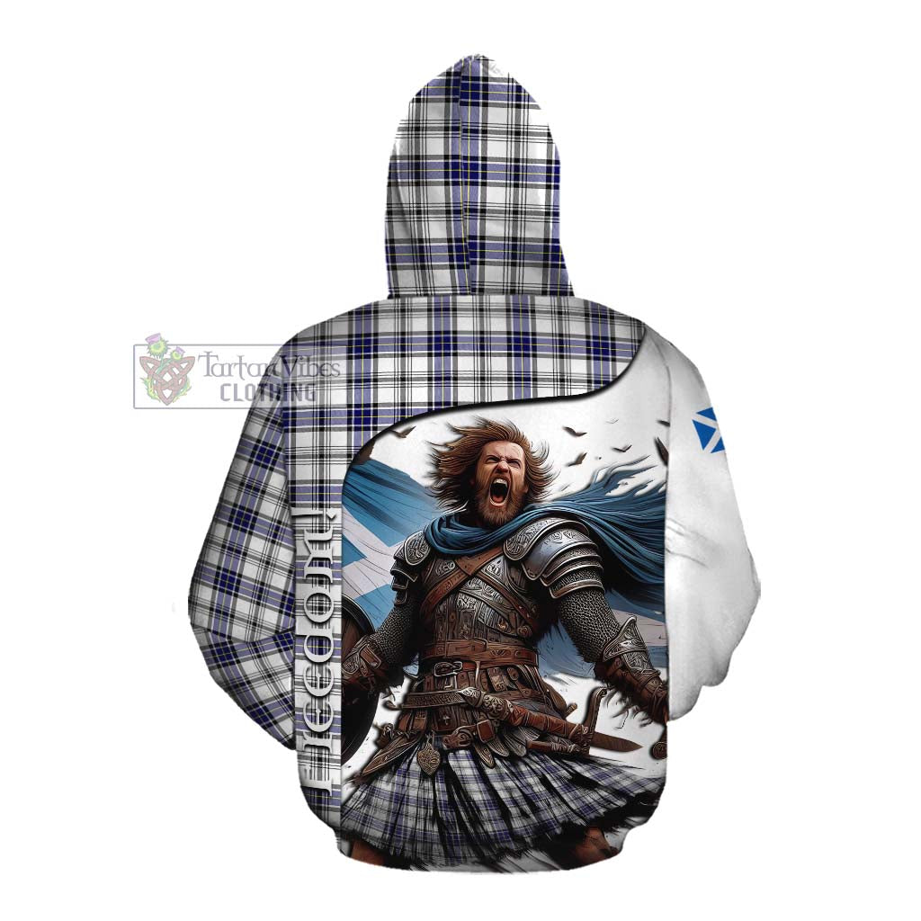 Tartan Vibes Clothing Hannay Crest Tartan Cotton Hoodie Inspired by the Freedom of Scottish Warrior