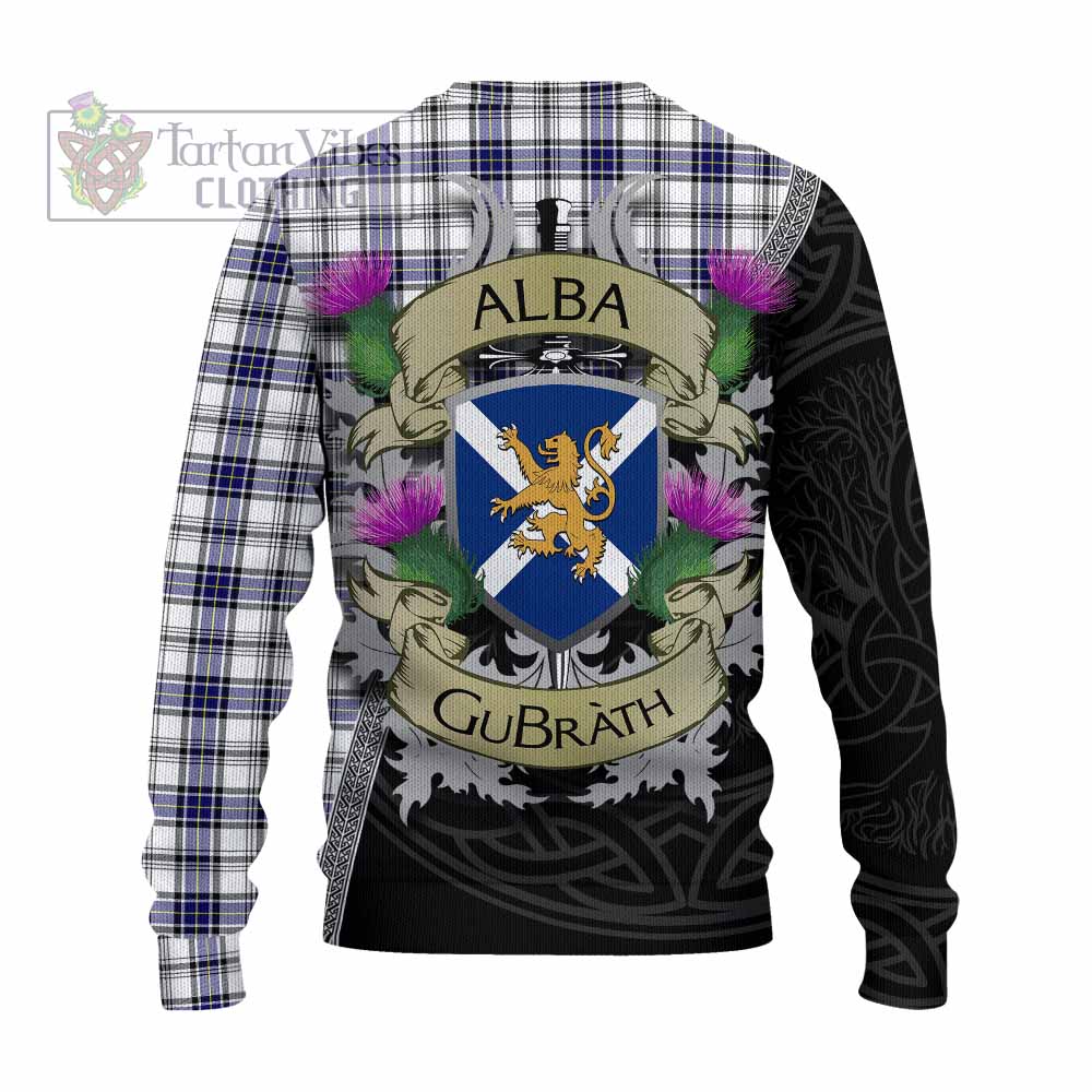Tartan Vibes Clothing Hannay Tartan Family Crest Knitted Sweater Lion Rampant Royal Thistle Shield Celtic Inspired